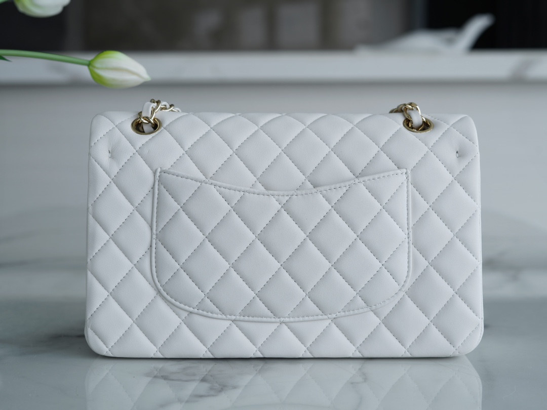 Classic Flap White Lambskin  