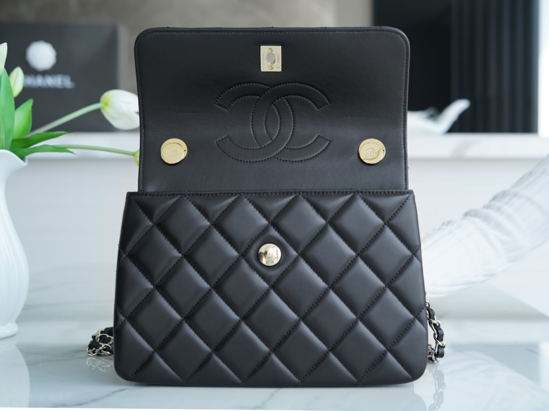 Chanel 22SS Trendy CC Embossed Small Lambskin  