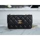 CHANEL 22K New Chain Flap Phone Bag Black  