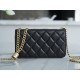 CHANEL 22K New Chain Flap Phone Bag Black  