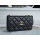 CHANEL 22K New Chain Flap Phone Bag Black  