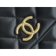 CHANEL 22K New Chain Flap Phone Bag Black  