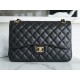 CF Classic Flap Jumbo Black Gold Lambskin  