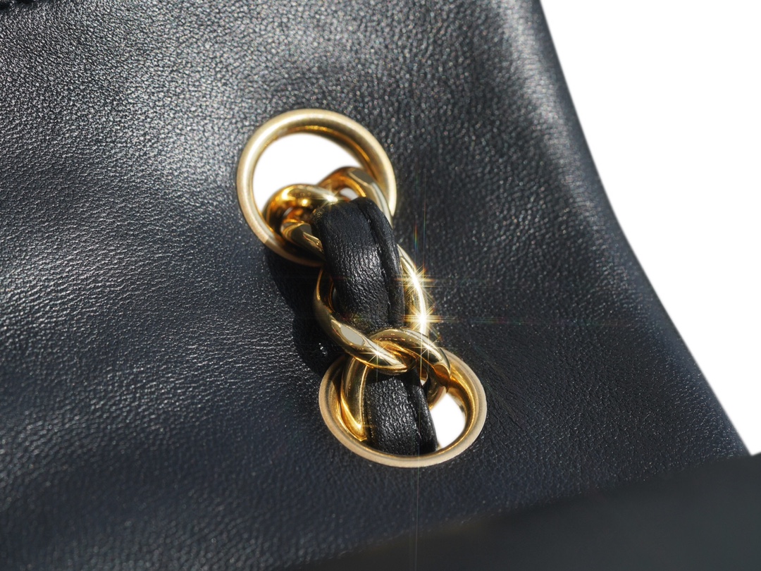 CF Classic Flap Jumbo Black Gold Lambskin  