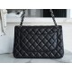 CF Classic Flap Jumbo Black Silver Lambskin  