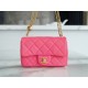 CHANEL 23P Heart Adjustable Mini Red Grainy Calfskin  