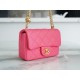 CHANEL 23P Heart Adjustable Mini Red Grainy Calfskin  