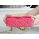 CHANEL 23P Heart Adjustable Mini Red Grainy Calfskin  