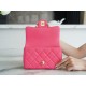 CHANEL 23P Heart Adjustable Mini Red Grainy Calfskin  