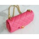 CHANEL 23P Heart Adjustable Mini Red Grainy Calfskin  