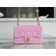 CHANEL 23P Heart Adjustable Mini Pink Grainy Calfskin  