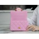 CHANEL 23P Heart Adjustable Mini Pink Grainy Calfskin  