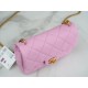 CHANEL 23P Heart Adjustable Mini Pink Grainy Calfskin  