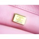 CHANEL 23P Heart Adjustable Mini Pink Grainy Calfskin  