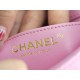 CHANEL 23P Heart Adjustable Mini Pink Grainy Calfskin  