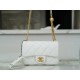 CHANEL 23P Heart Adjustable Mini White Grainy Calfskin  