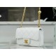 CHANEL 23P Heart Adjustable Mini White Grainy Calfskin  