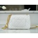 CHANEL 23P Heart Adjustable Mini White Grainy Calfskin  