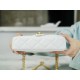 CHANEL 23P Heart Adjustable Mini White Grainy Calfskin  