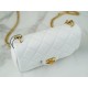 CHANEL 23P Heart Adjustable Mini White Grainy Calfskin  