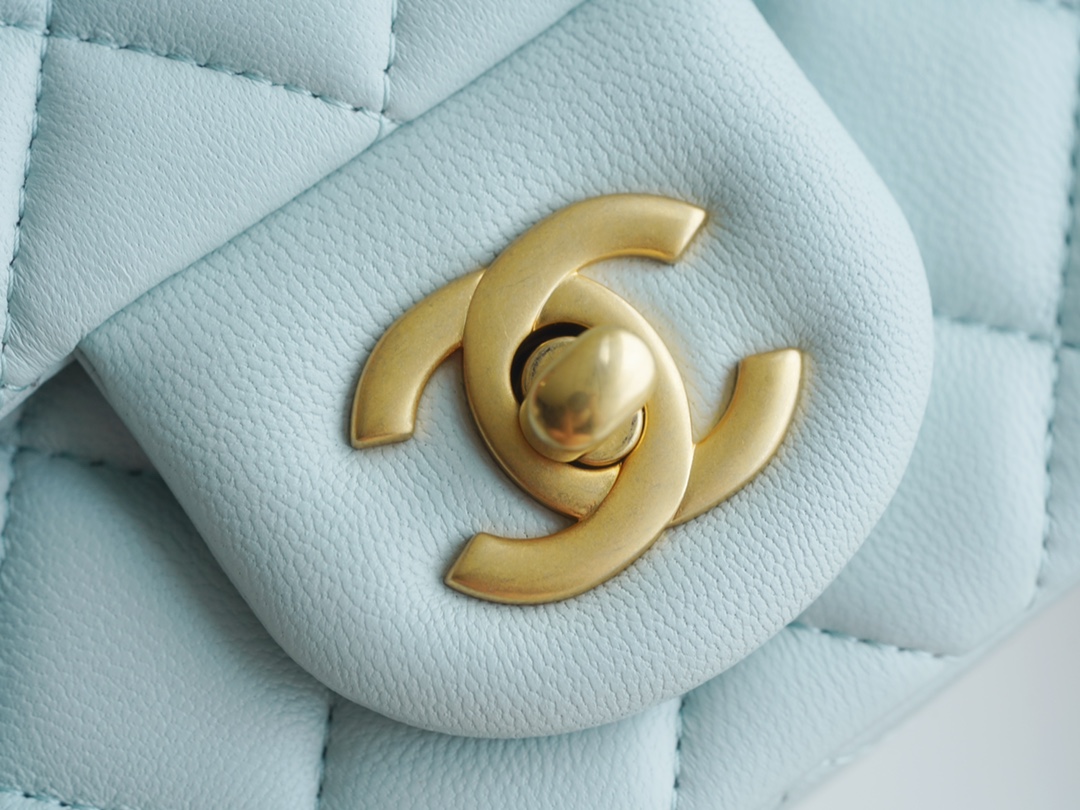 CHANEL 23S Camellia CF Mini Light Blue  