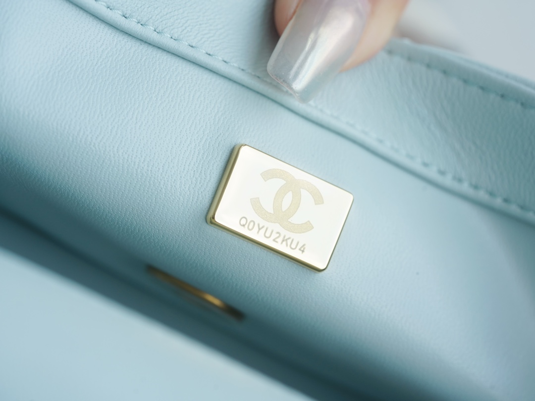 CHANEL 23S Camellia CF Mini Light Blue  