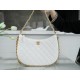 CHANEL 23B Hobo Double Chain Shoulder Bag Large White