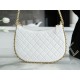 CHANEL 23B Hobo Double Chain Shoulder Bag Large White