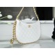 CHANEL 23B Hobo Double Chain Shoulder Bag Large White