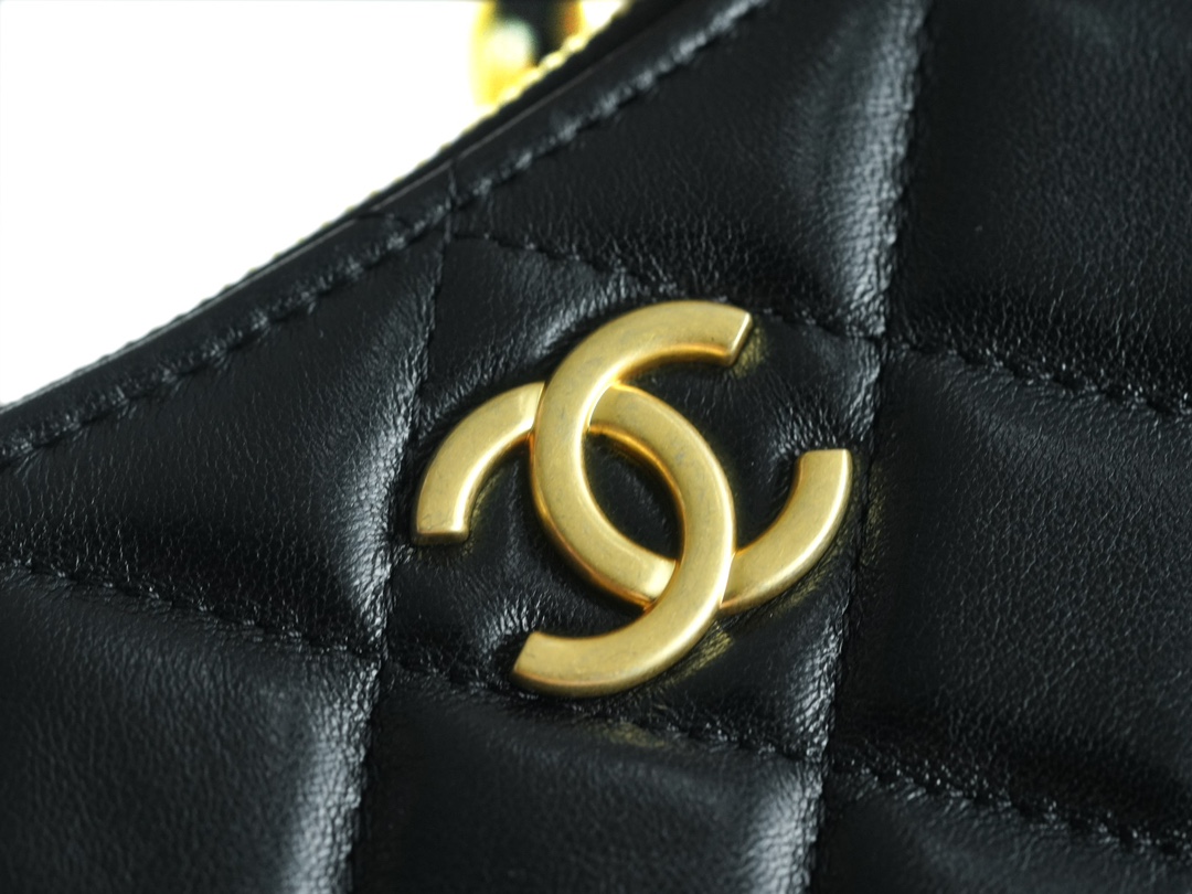 CHANEL 23B Hobo Shoulder Bag Medium Black  