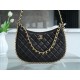 CHANEL 23B Hobo Double Chain Shoulder Bag Large Black  