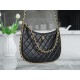 CHANEL 23B Hobo Double Chain Shoulder Bag Large Black  