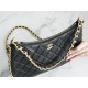 CHANEL 23B Hobo Double Chain Shoulder Bag Large Black  