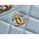 CHANEL 23B Hobo Shoulder Bag Medium Mist Blue  