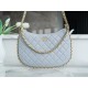 CHANEL 23B Hobo Double Chain Shoulder Bag Large Mist Blue  