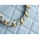 CHANEL 23B Hobo Double Chain Shoulder Bag Large Mist Blue  