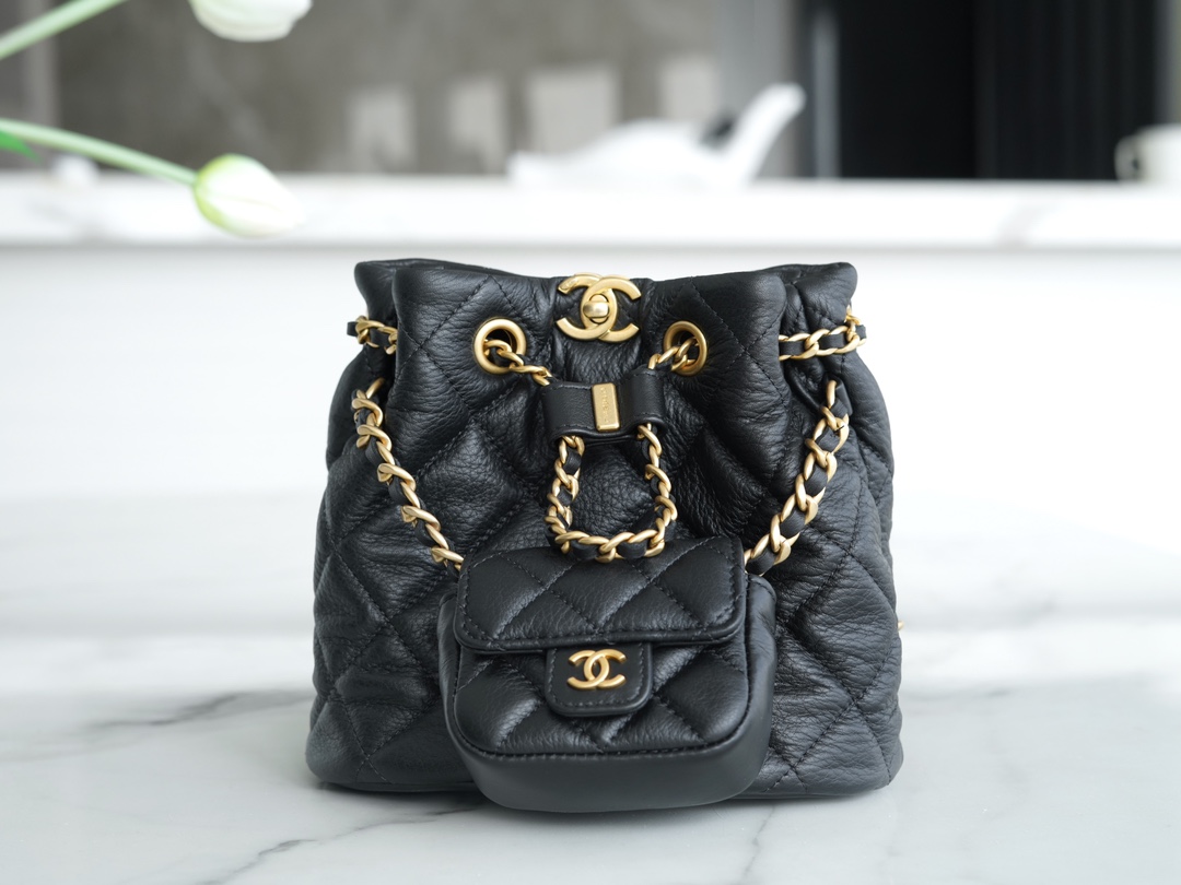 CHANEL 23A Mother & Child Backpack Black  