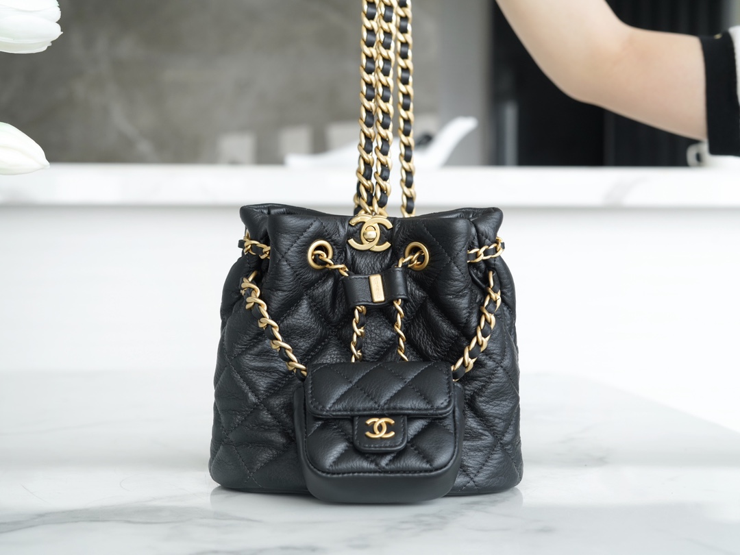 CHANEL 23A Mother & Child Backpack Black  