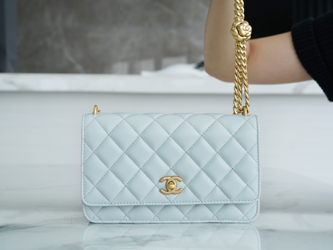 CHANEL 23S Spring/Summer New Camellia WOC Light Blue  