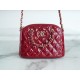 CHANEL 23S Patent Leather Shell Bag Small Red