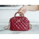 CHANEL 23S Patent Leather Shell Bag Small Red