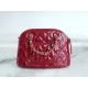 CHANEL 23S Patent Leather Shell Bag Small Red