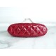 CHANEL 23S Patent Leather Shell Bag Small Red