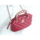 CHANEL 23S Patent Leather Shell Bag Small Red