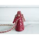 CHANEL 23S Patent Leather Shell Bag Small Red