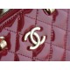 CHANEL 23S Patent Leather Shell Bag Small Red