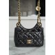 CHANEL 23C Early Spring Resort Series Flap Bag Small Black Shiny Wrinkled Calfskin  