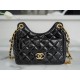 CHANEL 23C Early Spring Resort Series Flap Bag Small Black Shiny Wrinkled Calfskin  