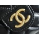 CHANEL 23C Early Spring Resort Series Flap Bag Small Black Shiny Wrinkled Calfskin  