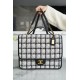 CHANEL 22K Atelier Black & White Tweed Backpack  